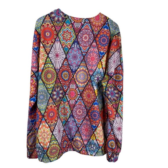 Mr. Gugu & Miss Go Sweatshirt  Women's Tunic Multicolor Size 4XL Stained Glass - Picture 2 of 8